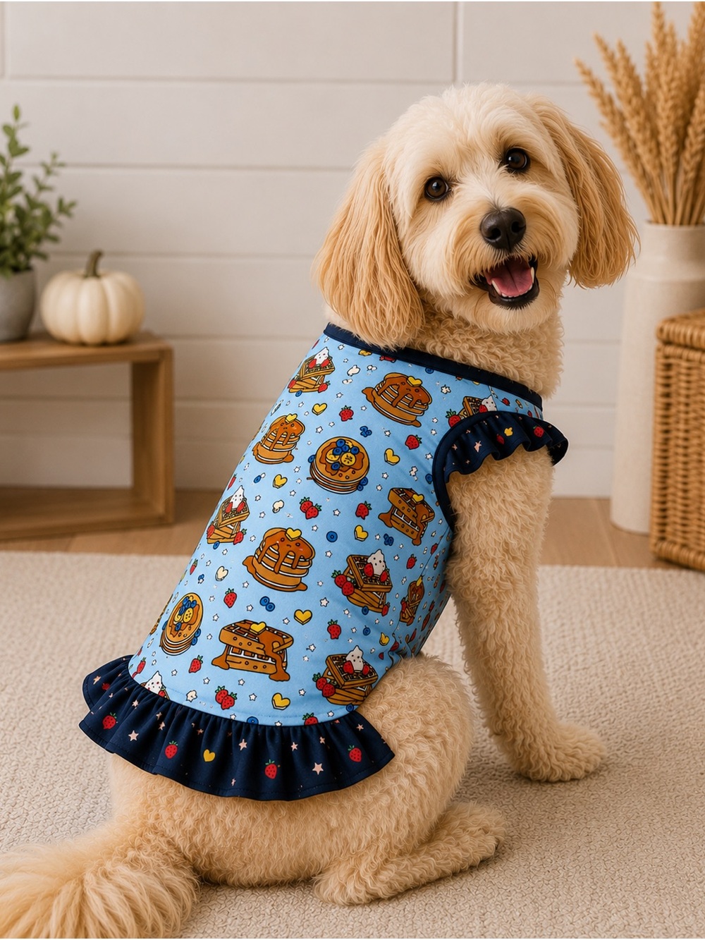 Griffy & Drake Brunch Buddies Ruffle Dog Shirt Large 20-29 Lbs NWT